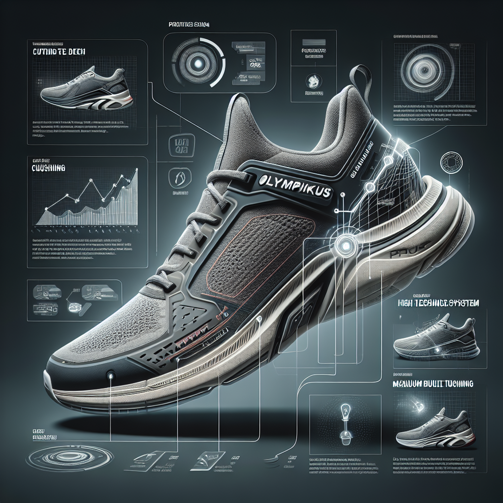 High-tech Olympikus Corre Max running shoe with advanced cushioning and ergonomic design displayed on a white background.